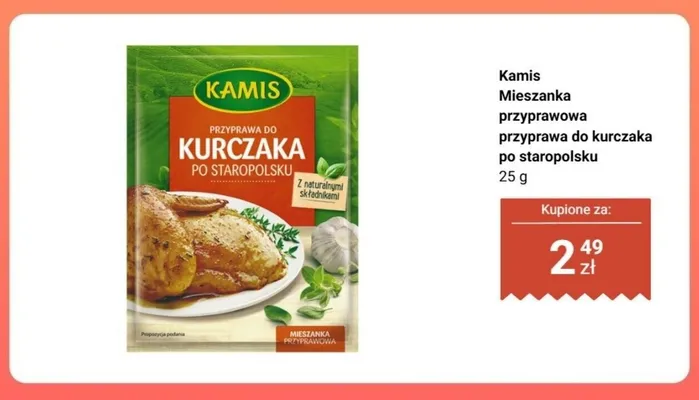 Mieszanka przyprawowa Kamis przyprawa do kurczaka po staropolsku promocja w Biedronka