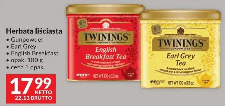 Herbata liściasta Twinings Earl Grey promocja w Makro