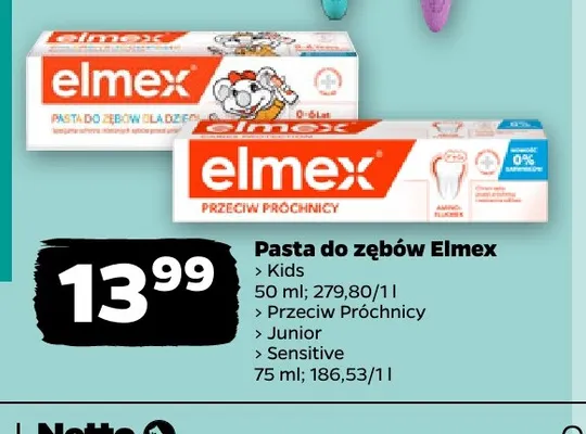 Pasta do zębów Elmex Sensitive promocja w Netto
