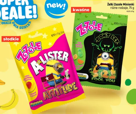 Żelki Zozole Minionki słodkie promocja w Dealz