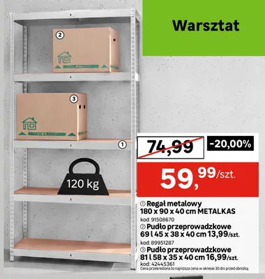 Pudło przeprowadzkowe 81 l 58x35x40 cm promocja w Leroy Merlin