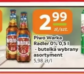 Piwo bezalkoholowe Warka Radler 0% promocja w Gama