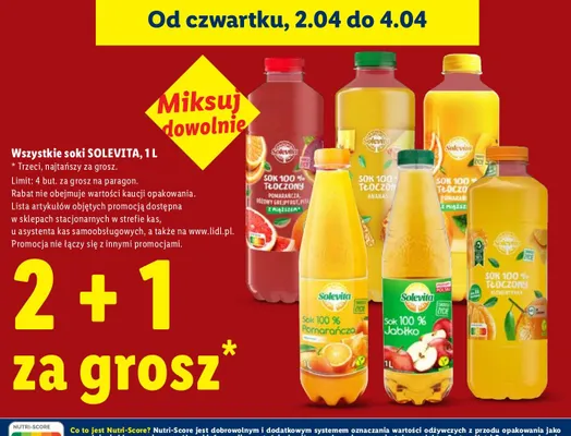 Sok wszystkie smaki promocja w Lidl