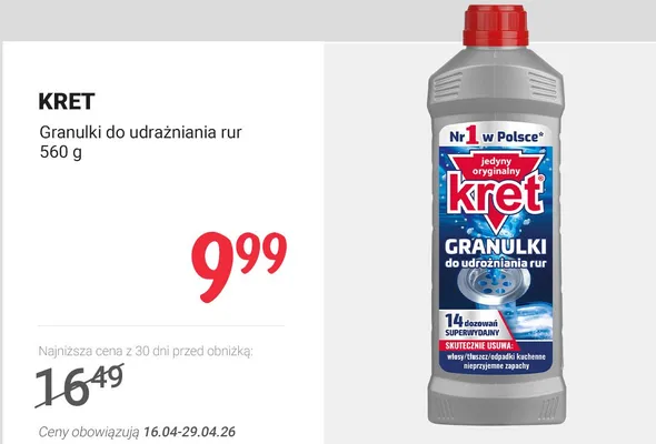 Granulki do udrażniania rur promocja w Rossmann