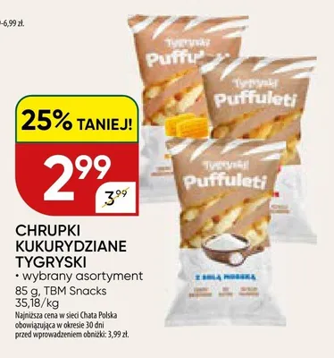 Chrupki kukurydziane Tygryski promocja w Chata Polska