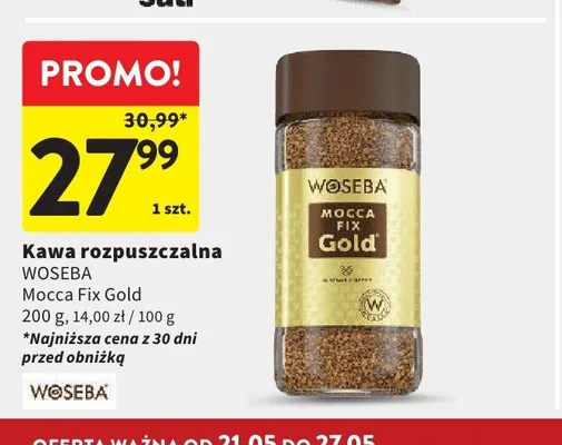 Kawa rozpuszczalna Woseba Mocca Fix Gold promocja w Intermarche