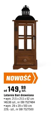 Latarnia Bari drewniana promocja w OBI