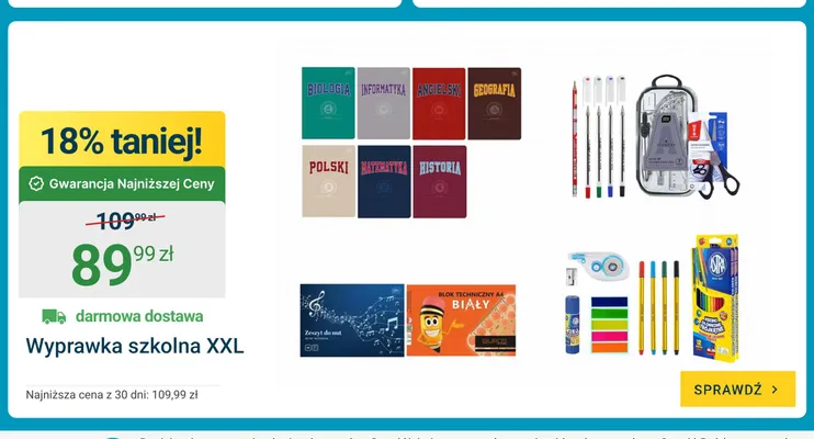 Wyprawka szkolna XXL promocja w ERLI