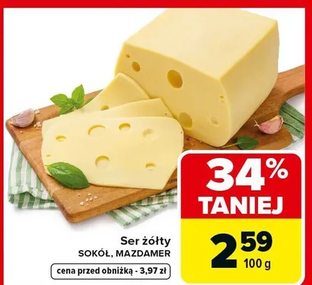 Ser żółty sokół, mazdamer promocja w Carrefour Market