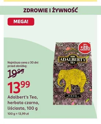 Herbata czarna liściasta Adalbert's Tea promocja w Rossmann
