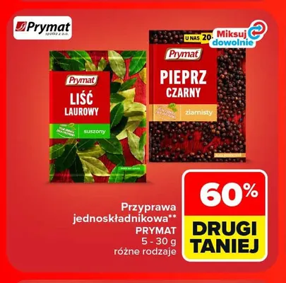 Przyprawa jednoskładnikowa pieprz czarny ziarnisty Prymat promocja w Carrefour Market