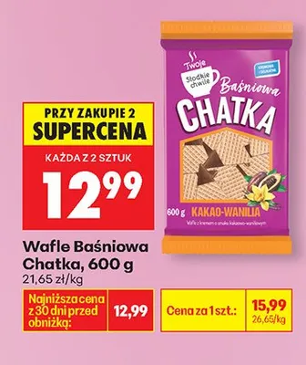 Wafle baśniowa chatka kakao-wanilia promocja w Biedronka
