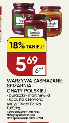 Warzywa zasmażane kapusta czerwona Spiżarnia Chaty Polskiej promocja w Chata Polska