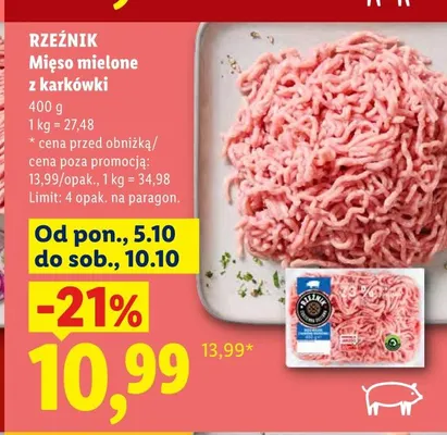 Mięso mielone z karkówki Rzeźnik promocja w Lidl