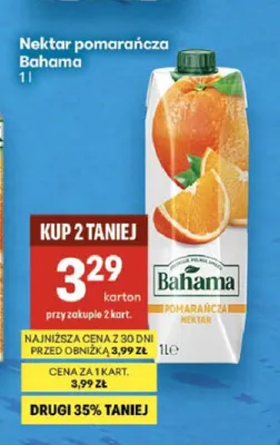 Nektar pomarańczowy Bahama promocja w Delikatesy Centrum