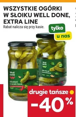 Ogórki w słoiku Well Done Extra Line promocja w Stokrotka