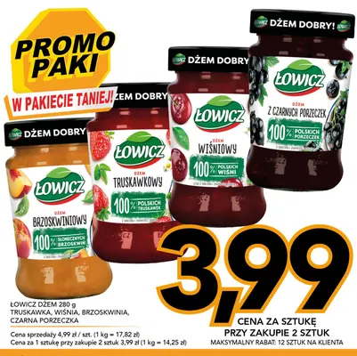 Dżem z czarnej porzeczki Łowicz promocja w Kupiec