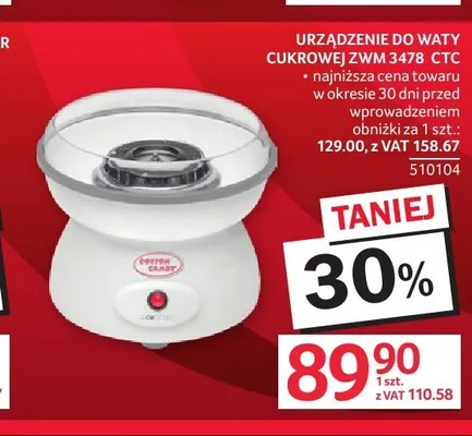 Urządzenie do waty cukrowej CTC promocja w Selgros