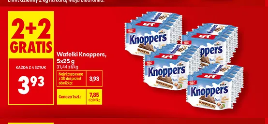Wafelki Knoppers 5-pak 25 g promocja w Biedronka