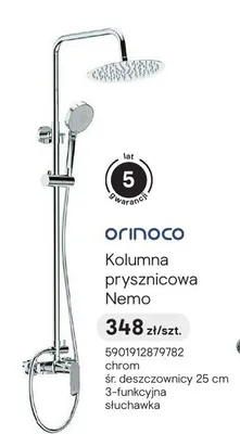 Kolumna prysznicowa Orinoco Nemo chrom promocja w Castorama