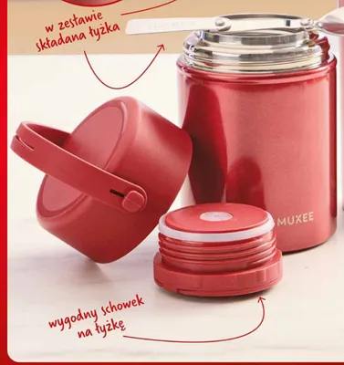 Termos obiadowy z łyżką, różne kolory promocja w Biedronka