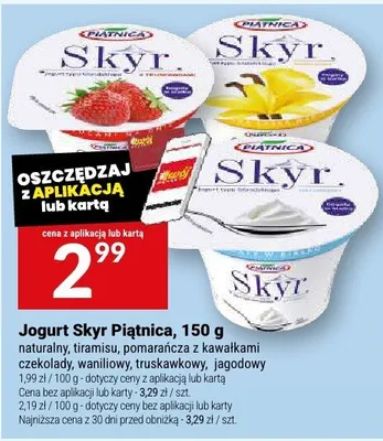 Jogurt Skyr Piątnica naturalny promocja w Twój Market