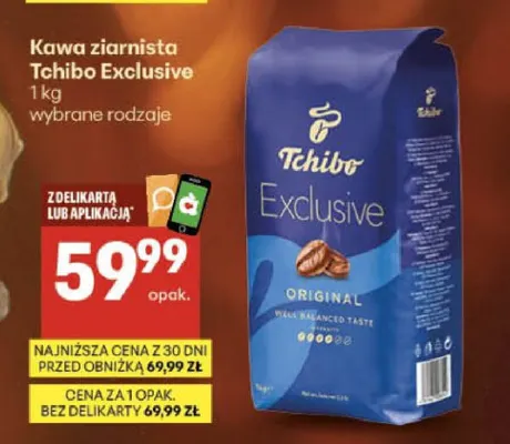 Kawa ziarnista Tchibo Exclusive promocja w Delikatesy Centrum