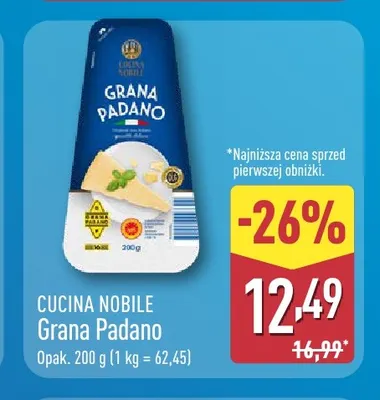Ser Grana Padano Cucina Nobile promocja w Aldi