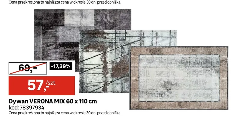 Dywan Verona Mix 60x110 cm promocja w Leroy Merlin