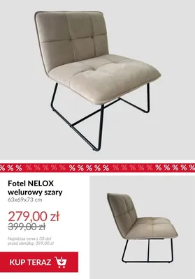 Fotel welurowy Nelox promocja w Homla