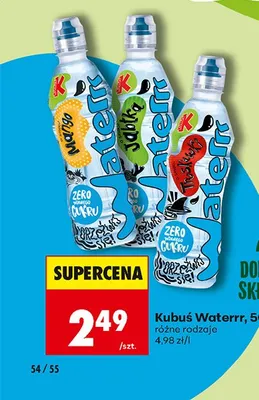 Woda smakowa Kubuś Waterrr Truskawka promocja w Biedronka