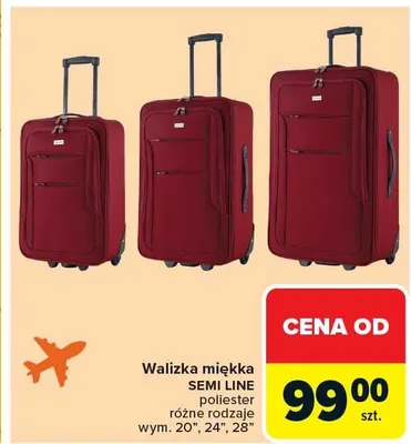Walizka miękka Semi Line poliester wym. 28" promocja w Carrefour