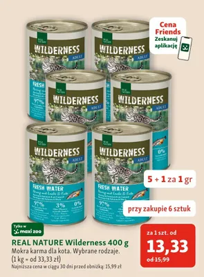 Mokra karma dla kota Real Nature Wilderness promocja w MAXI ZOO