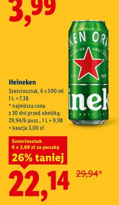 Piwo Heineken promocja w Lidl