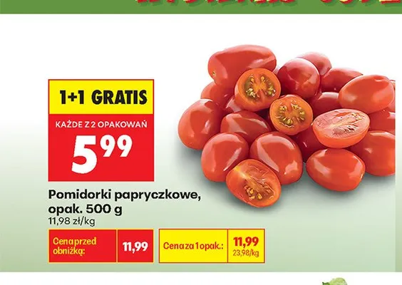 Pomidorki papryczkowe promocja w Biedronka