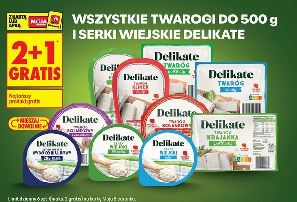 Twaróg solankowy z czosnkiem Delikate promocja w Biedronka