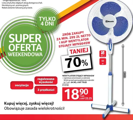 Wentylator stojący MFN5645W promocja w Selgros