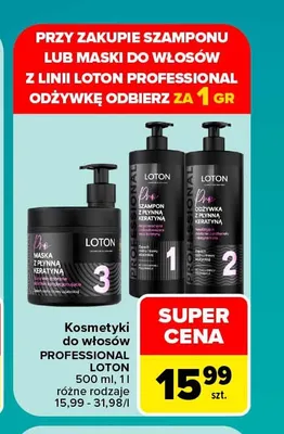 Maska do włosów z płynną keratyną Loton Professional promocja w Carrefour Market