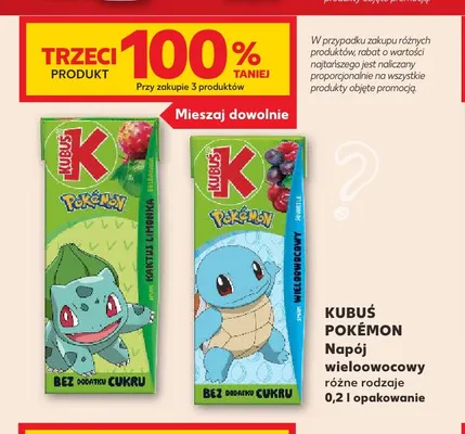 Napój wieloowocowy Kubuś Pokémon smak promocja w Kaufland