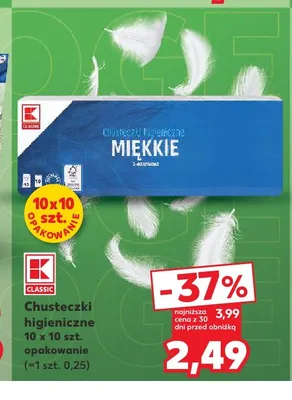 Chusteczki higieniczne K-Classic Miękkie promocja w Kaufland