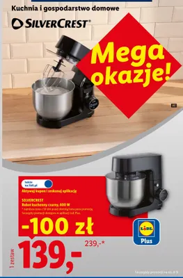 Robot kuchenny czarny Silvercrest 600W promocja w Lidl