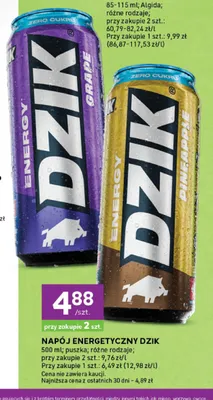 Napój energetyczny Dzik Pineapple promocja w Stokrotka
