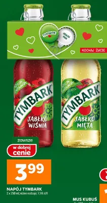 Napój Tymbark jabłko-wiśnia, mięta promocja w Stokrotka