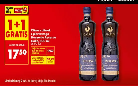 Oliwa z oliwek Gallo Reserva promocja w Biedronka