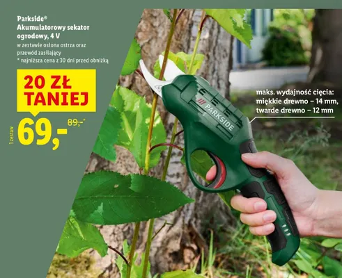 Akumulatorowy sekator ogrodowy, 4 V promocja w Lidl