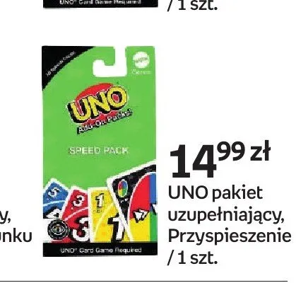 Gra karciana UNO pakiet uzupełniający Przyspieszenie promocja w Empik