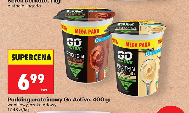 Pudding proteinowy waniliowy Go Active promocja w Biedronka