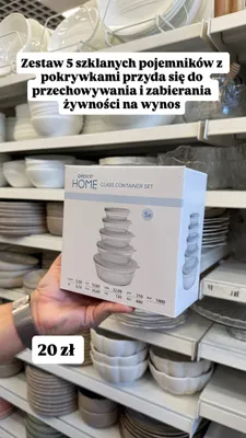 Zestaw 5 szklanych pojemników Pepco Home promocja w Pepco