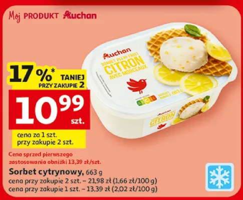Sorbet cytrynowy Auchan promocja w Auchan