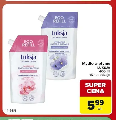 Mydło w płynie Luksja róża i proteiny mleka promocja w Carrefour Market